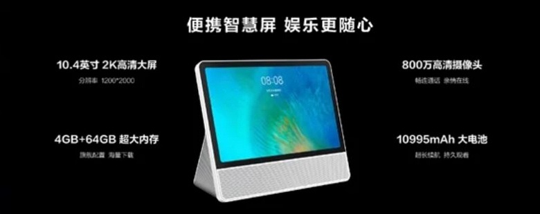 10&nbsp;995 мА&middot;ч, дисплей 2К, 5-компонентная акустика и 8-мегапиксельная камера. Huawei представила нестандартный портативный экран